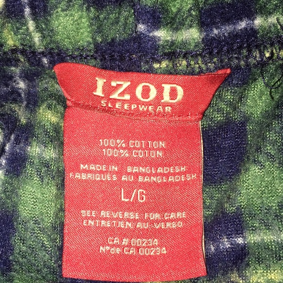Izod Sleepwear Men’s PJ Lounge Pants Green Box Plaid Size Large - Picture 6 of 9